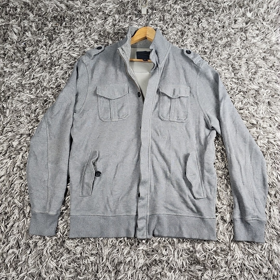 Banana Republic Mens Field Shacket Button Down Zip Up