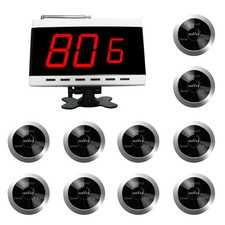 SINGCALL Wireless Calling System Cafe Table Bell 10 bells, 1 Receiver