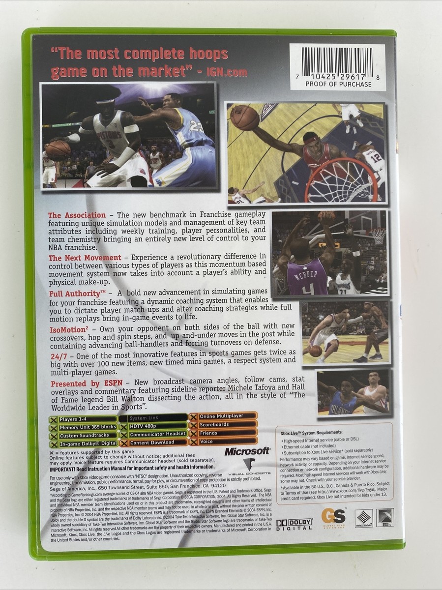 ESPN NBA 2K5 - Original Xbox Game Video Game *FREE SHIPPING