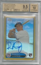BGS 9.5 2012 Topps Chrome GOLD REFRACTOR AUTO Brett Lawrie RC BLUE JAYS #d 34/50