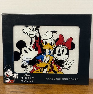 NEW Disney Mickey Minnie Donald Goofy Glass Kitchen Cutting Board  12'' x 15''
