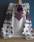Ukrainian Hand Embroidered Women's Blouse,  Size  2XL,  linen,  Ukraine