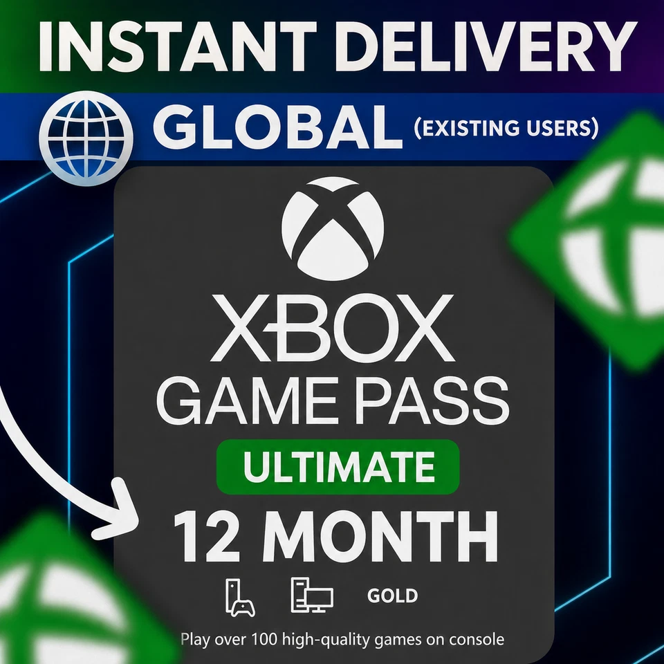 Xbox Game Pass Ultimate 12 Month Membership GLOBAL ✅ STACKABLE✅ DIGITAL DELIVERY - Image 1 of 1