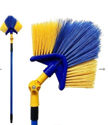 Extendable Cobweb Brush Angled Head Feather Duster Long Reach Telescopic Handle