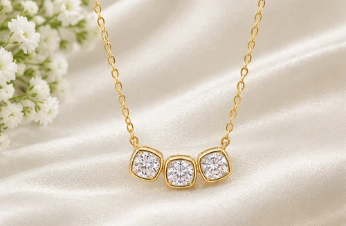 3ct Cushion Cut Simulated Diamond Pendant Necklace 14k Yellow Gold Plated - product listing photo