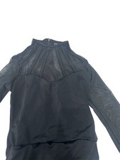 Weissman Dancewear Girl Long Sleeve Mesh Black Leotard