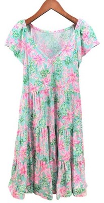 LILLY PULITZER SIZE L Large KAWAI DRESS *SO SHELLEGANT* SURF BLUE $118