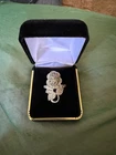 Sterling Silver 925 Eternity Rose Band Ring Vintage, Size 10