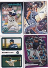 LOT (8) SEATTLE MARINERS MLB BASEBALL ICHIRO JAKE FRALEY PRIZMS PURPLE RC - 814