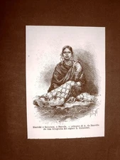 In Baroda State 1863 Nautshi or Bajadera Indian Woman Costume India