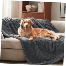 Waterproof Dog Blankets for Large Dogs, Dog Blanket for Couch XL 50"X60" Grey