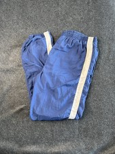 Vintage Nike Navy Blue Track Pants Lined Men s Size XL Windbreaker Ankle Zip 90s