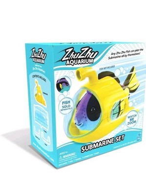 ZHU ZHU Pets Aquarium SUBMARINE SET & WESLEY THE BLUE TANG Fis