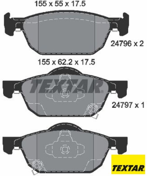 Textar 2479601 Bremsbelagsatz FüR Scheibenbremse Bremsbelagsatz FüR Honda-image