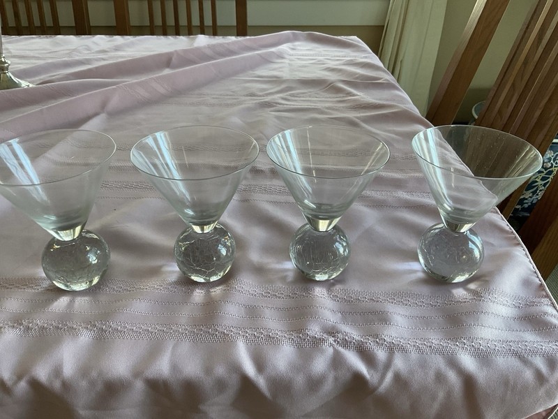 martini glasses set of 4 Crackle Ball