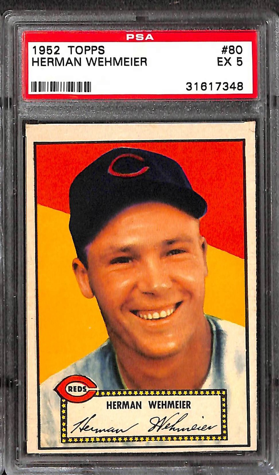 1952 TOPPS #80 HERMAN WEHMEIER PSA 5 EX 31617348