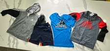 Adidas Boys Lot of 4 Size 7 Athletic Shorts Logo Shirts Spring/Summer 0083