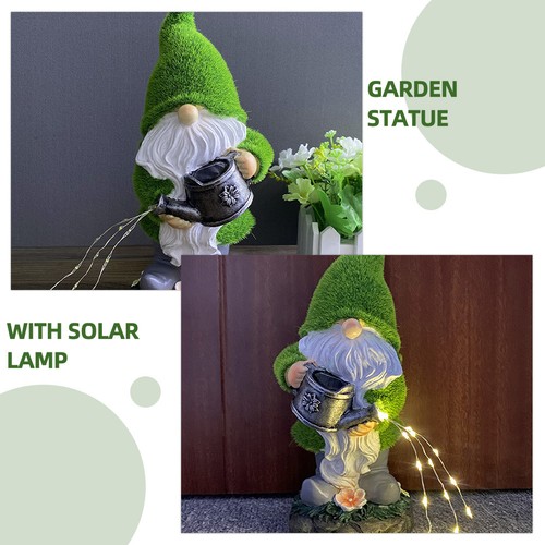 Rasenzwerg Dekoration Zwerglampe Zwergstatue Gartenzwerglampe Solarbetriebene - Bild 6 von 12