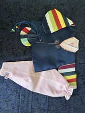 Hanbok Traditional 1st Birthday Outfit 4-piece Pink and Navy with Lucky Pouch