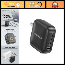 200W GaN Wall Charger - 4-Port Fast Charging Station, USB-C  USB-A, Compact Pow