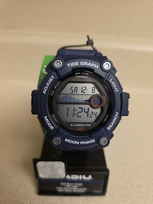 Casio WS-1300H-2AV, Tide Graph/Moon Phase Resin Watch, 3 Alarms,10 Year Battery