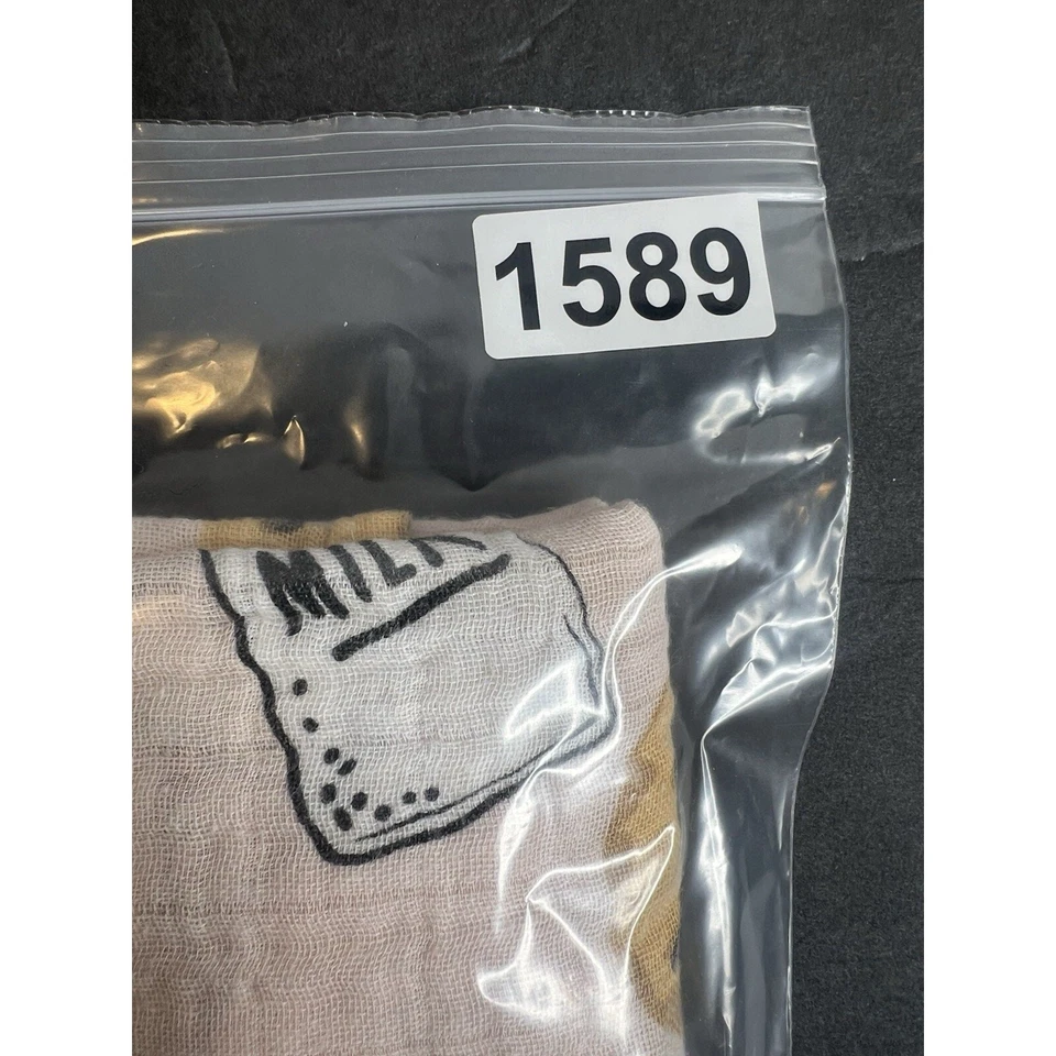 MudPie Girl Pink Milk And Cookies Muslin Swaddle Blanket 47 X 47 100% Cotton - Image 4 of 4