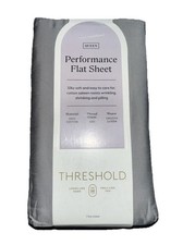 Threshold 400 Thread Count Performance Flat Sheet Classic Gray Queen