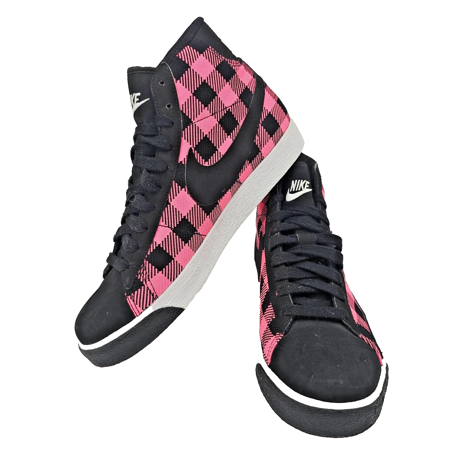 NIKE Blazer Mid GS'Pink Flash Checkboard 325064 012 Youth 6.5 Donna 8 LEGGI