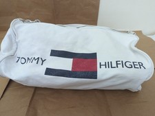 Vintage Tommy Hilfiger Duffle Travel Gym Shoulder Bag 90s Vtg White Big Flag