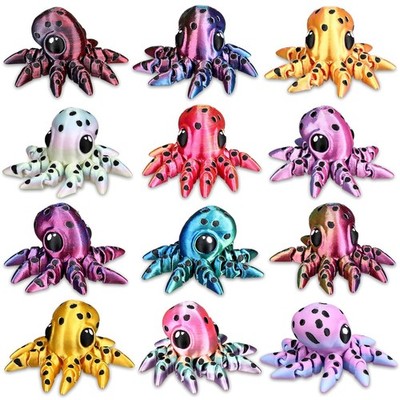 12 Piece 3D Printed Fidget Toy Set Mini Animal Flexible Articulated Cute