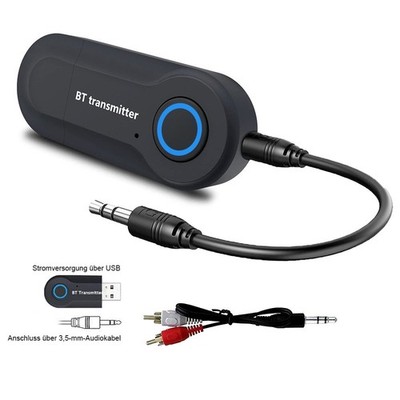 2in1 Bluetooth 5.0 Adapter Transmitter Empfänger Sender Audio Wireless Aux TV DE