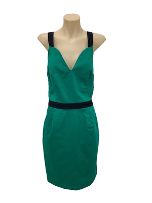 Alice's Pig Dress Women AU/UK 12 Green Cross Strap Amy's Frog Knee Length NEW