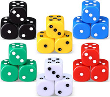 18 Pcs Casino Theme Party Dice Large Opaque Jumbo Acrylic D6 Dice for Casino, Cr