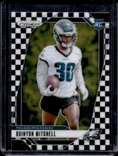 2024 Panini Prizm Quinyon Mitchell RC Black and White Checker Rookie #381 Eagles