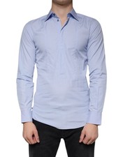 Dolce & Gabbana Light Blue Cotton Men Dress Formal Men's Shirt Authentic