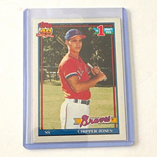 Topps 1991 Chipper Jones #333 Rookie RC Base Set Atlanta Braves Baseball Card. rookie card picture