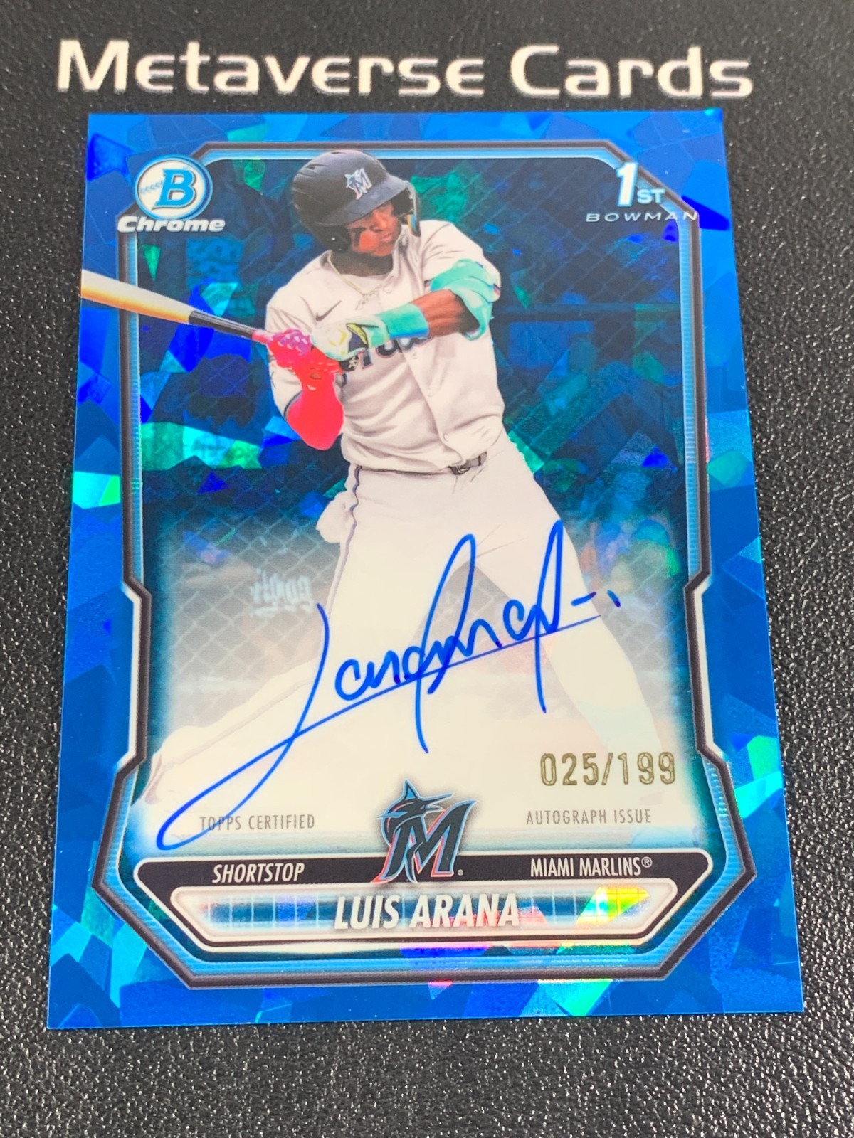 2026 Topps Bowman Chrome Sapphire Prospects #BSPA-LA Luis Arana 1st Auto 25/199