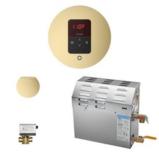 Mr Steam MS150EC1 6kW w/ iTempo AutoFlush Round Package Satin Brass