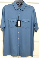 NWT Hart Schaffner Marx size M icy blue short sleeve button up shirt mens