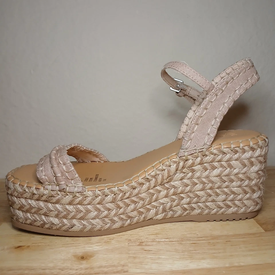 Splendid Espadrille Wedge Sandals Womens Size 8 Beige Platform Heel Ankle Strap - Image 4 of 4