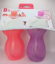 Munchkin Click Lock Bite Proof Sippy Cups 9oz 2 Pack Pink Purple Toddler BPA...