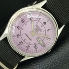 VINTAGE SEIKO 5 AUTOMATIC 6309A JAPAN MENS PURPLE COLOR DIAL WATCH a708340-1