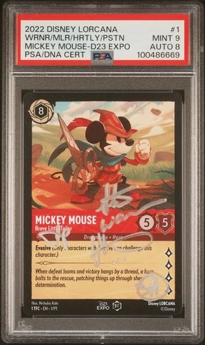 Disney Lorcana Auto Mickey Mouse Brave Little Tailor D23 Expo PSA 9