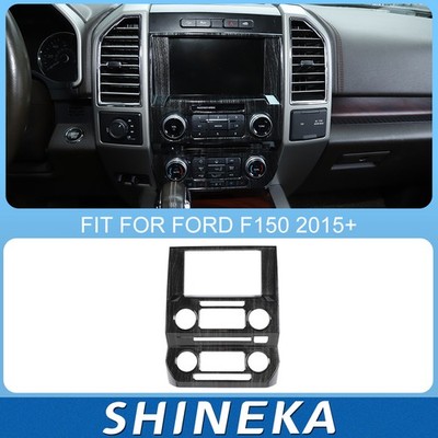 Black Wood Grain Console Navigation GPS Screen Trim Cover For Ford F150 2015-20