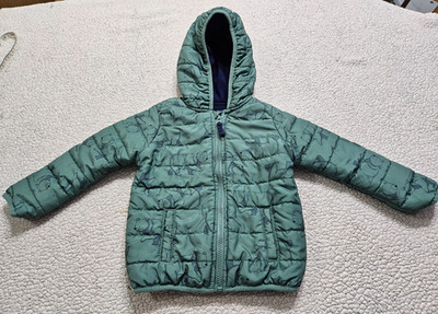 BOY 3t jacket Simply Joys By Carters winter Coat Green BEARS Print outside