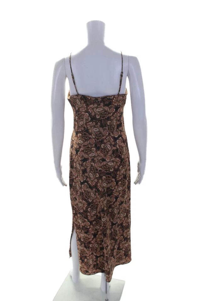 Nili Lotan X Target Womens Brown Paisley V-neck Sleeveless Shift Dress Size XS - Image 3 of 4