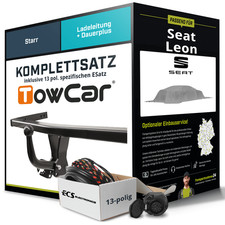 Für SEAT Leon II Typ 1P1 Anhängerkupplung starr +eSatz 13pol 03.2009-12.2013 AHK