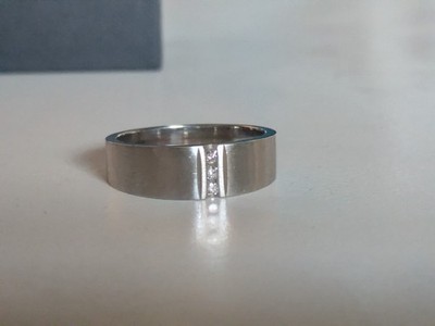 Blue Nile men's wedding band, Modern Channel Diamond Ring Platinum, sz 10