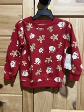 NWT Holiday Time Crew Neck Holiday Gingerbread Santa Unisex 3t