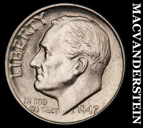 1947-D Roosevelt Dime- Silver- Choice Gem Brilliant Uncirculated Luster #J1889